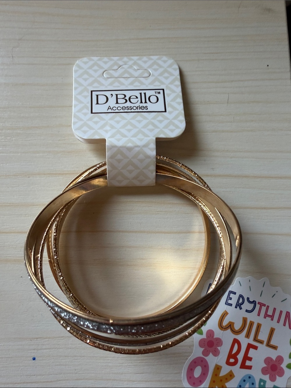 D'Bello Gold-Tone Women's Bangle Bracelet Set